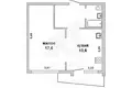 Apartamento 1 habitación 36 m² Muchaviecki sielski Saviet, Belarús