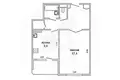 Apartamento 1 habitación 41 m² Muchaviecki sielski Saviet, Belarús