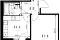 1 room apartment 38 m² Leninsky District, Russia