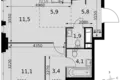 Appartement 2 chambres 44 m² Moscou, Russie