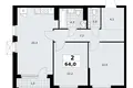2 room apartment 64 m² Kommunarka, Russia