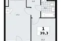 Квартира 1 комната 39 м² район Коммунарка, Россия