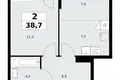 Квартира 2 комнаты 39 м² район Коммунарка, Россия