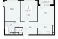 Wohnung 3 zimmer 59 m² Moskau, Russland