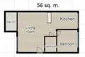 2 room apartment 56 m² in Warsaw, Poland