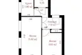 Appartement 2 chambres 44 m² Minsk, Bélarus