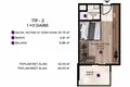 Квартира 1 комната 43 м² Мезитли, Турция
