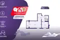 1 room apartment 38 m² Minsk, Belarus