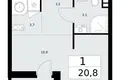Wohnung 1 zimmer 21 m² Kommunarka, Russland