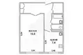 1 room apartment 37 m² Muchaviecki sielski Saviet, Belarus
