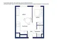 2 room apartment 44 m² in Warsaw, Poland