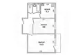 2 room apartment 38 m² Muchaviecki sielski Saviet, Belarus