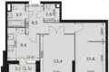 Квартира 2 комнаты 55 м² Москва, Россия