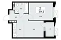 Квартира 2 комнаты 39 м² район Коммунарка, Россия