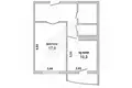 Wohnung 1 zimmer 42 m² Muchaviecki sielski Saviet, Belarus