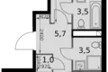 2 room apartment 60 m² Moscow, Russia