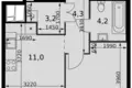 Mieszkanie 1 pokój 39 m² Moskwa, Rosja