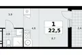 Wohnung 1 zimmer 23 m² Kommunarka, Russland
