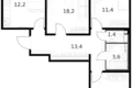 Mieszkanie 3 pokoi 76 m² Moskwa, Rosja