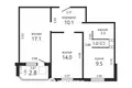 Квартира 2 комнаты 55 м² Минск, Беларусь