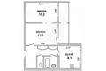 Квартира 2 комнаты 42 м² Мухавецкий сельский Совет, Беларусь