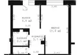 1 room apartment 43 m² Muchaviecki sielski Saviet, Belarus