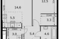 Apartamento 2 habitaciones 49 m² Moscú, Rusia