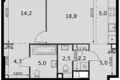 Apartamento 2 habitaciones 57 m² Moscú, Rusia
