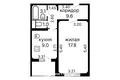 1 bedroom apartment 41 m² Minsk, Belarus