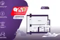 1 room apartment 34 m² Minsk, Belarus