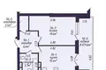 1 room apartment 57 m² Minsk, Belarus