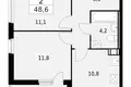 Квартира 2 комнаты 49 м² Красное Село, Россия