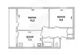 Appartement 2 chambres 41 m² Pielisca, Bélarus