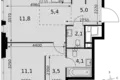 Mieszkanie 2 pokoi 43 m² Moskwa, Rosja