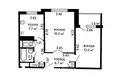 2 bedroom apartment 51 m² Minsk, Belarus