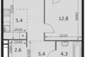 2 room apartment 47 m² Moscow, Russia