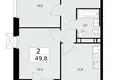 Apartamento 2 habitaciones 50 m² Kommunarka, Rusia