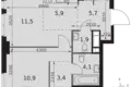 Mieszkanie 2 pokoi 43 m² Moskwa, Rosja