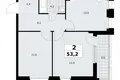 2 room apartment 53 m² Kommunarka, Russia