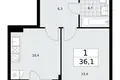 Appartement 1 chambre 36 m² Kommunarka, Russie