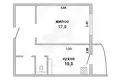 Appartement 1 chambre 42 m² Muchaviecki sielski Saviet, Bélarus