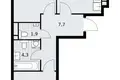 2 room apartment 55 m² Vnukovo, Russia