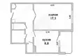1 room apartment 41 m² Muchaviecki sielski Saviet, Belarus