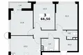 3 room apartment 67 m² Vnukovo, Russia