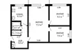 2 bedroom apartment 50 m² Minsk, Belarus
