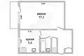 1 room apartment 33 m² Muchaviecki sielski Saviet, Belarus