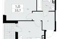 Appartement 1 chambre 34 m² Kommunarka, Russie