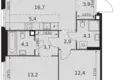 Appartement 3 chambres 66 m² Moscou, Russie