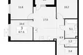 Appartement 3 chambres 68 m² Krasnoye Selo, Russie