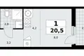Квартира 1 комната 21 м² район Коммунарка, Россия
